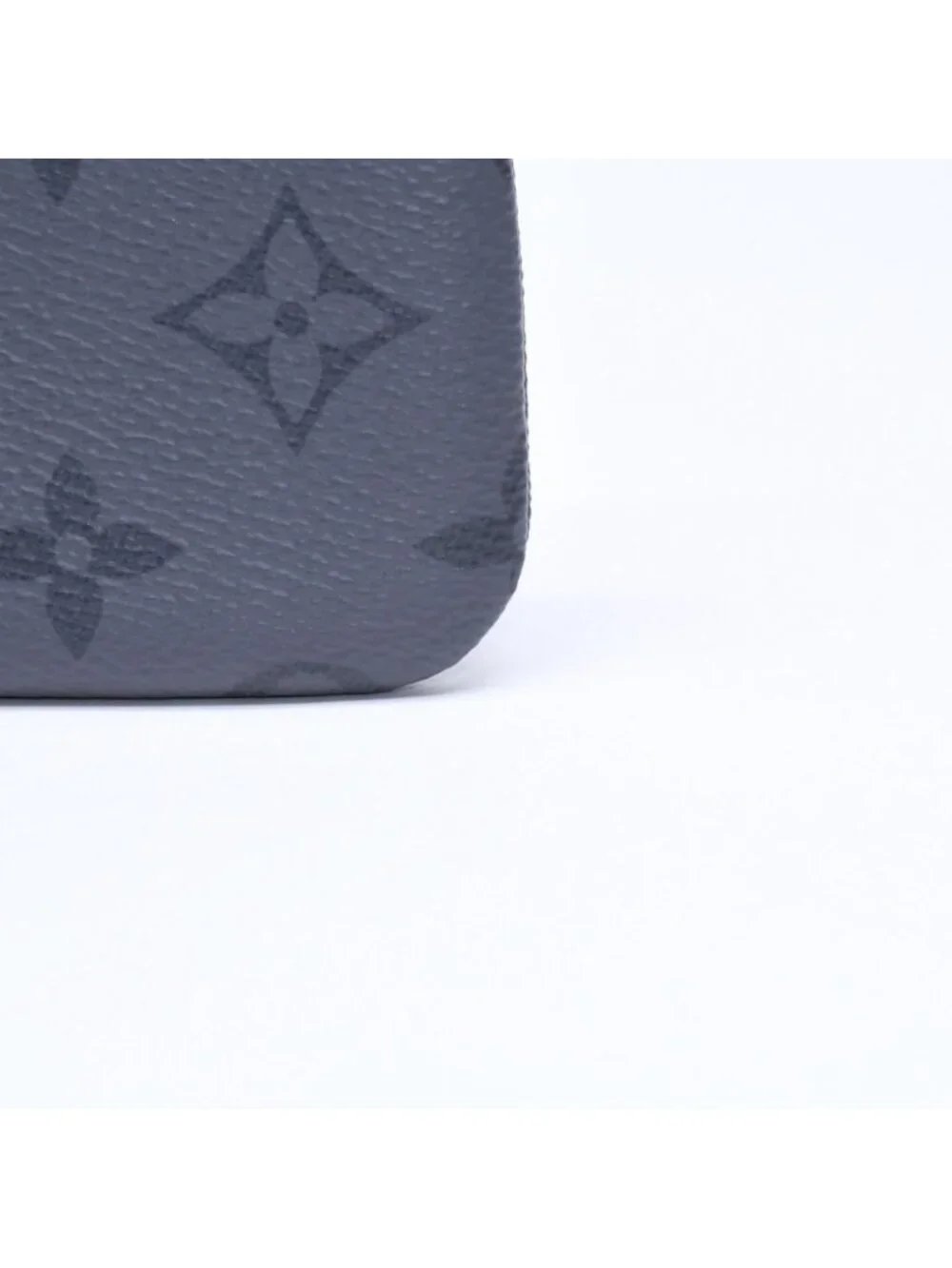 Louis Vuitton Monogram Eclipse Pochette Cles Coin Purse Black Gray